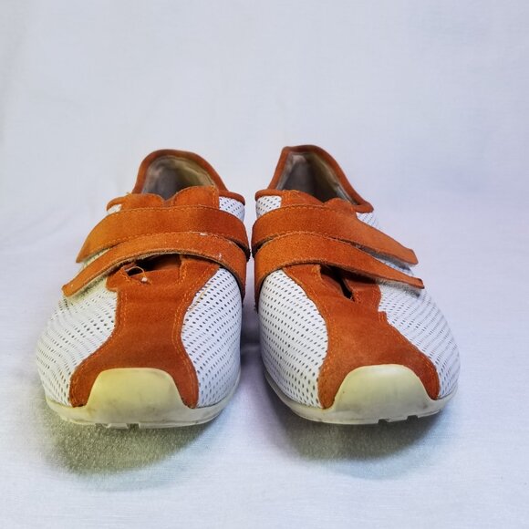 Paul Green White Orange Leather Sneakers Women's size 7 - Picture 3 of 8